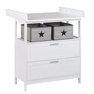Robi Commode à langer - ROBA - HAMBURG - 2 tiroirs + 2 boîtes de rangement