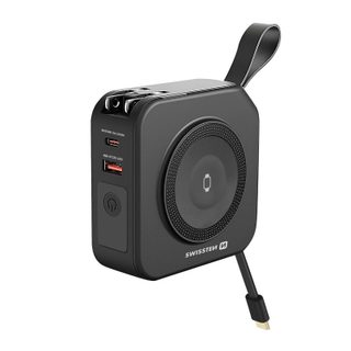 Powerbank All-in-one Pro Magsafe / Usb / Usb-c Avec Prises Internationales Noir Swissten