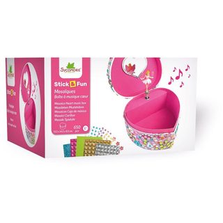 Boîte À Musique Cœur Stick & Fun Carton Jaune 14.5x13.5x8.5 Cm Sycomore