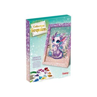 Kit Créatif Dragon Féérique Collection Sequins Polystyrène Violet 19x27x4 Cm Lansay