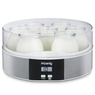 H.Koenig Yaourtière - ELY70 - Capacité 7 pots de 160ml - Programmable jusquà 15h - 15W
