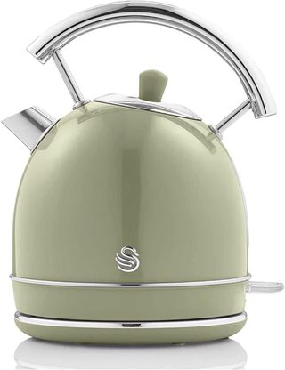 Retro Bouilloire, 1,8 L, Acier Inoxydable Sans Bpa, Résistance Cachée, Sans Fil Swan Sk14630gneu Vert 3000w