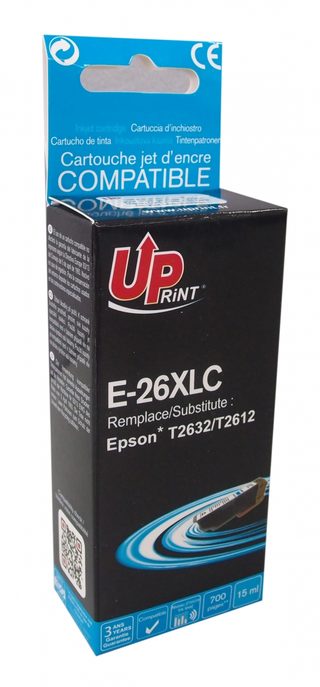 Cartouche Encre Uprint Compatible Epson T26xl Cyan