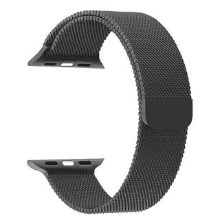 Bracelet Pour Apple Watch 42 / 44 / 45 / 49mm Maille Milanaise Noir Devia