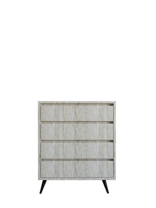 Commode En Bois "suvera" - 70 X 40 X 86 Cm - Travertin