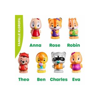 Assortiment De 7 Personnages Klorofil - Vulli - Kloro'families - Extérieur - Sophie La Girafe - Garantie 2 Ans