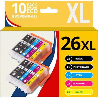 123consommables - 26xl - Pack 10 Cartouche D'encre Compatible Avec Epson Pour Epson Expression Premi