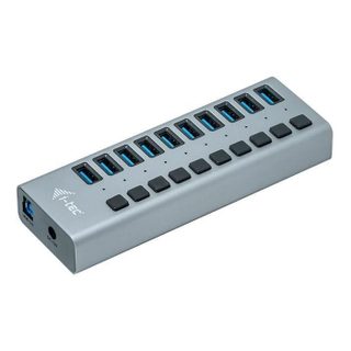Hub Usb 3.0- I-tec - Puissance Avec 10 Ports Usb 3.0 Et Adaptateur D`alimentation 48w