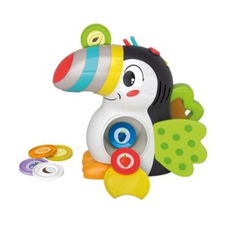 Baby Milan, Le Toucan Gourmand Jeu Éducatif Avec Fonctions Éléctroniques Bec Lumineux Ailes En Tissu