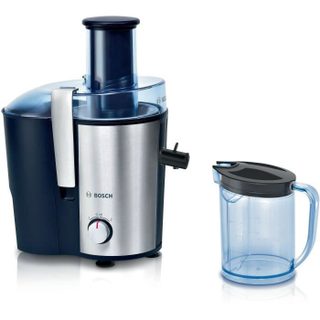 Centrifugeuse - Bosch - Mes3500 - Moteur Puissant 700 W - Large Cheminée De Remplissage 73 Mm - Bleu Et Argent