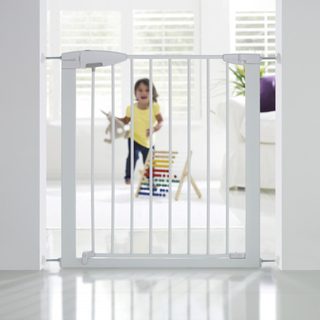 Barrière De Sécurité Enfant Munchkin Portillon Semi-auto Métal Blanc, L.73 /79cm