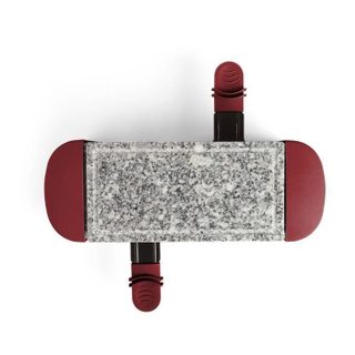Appareil A Raclette Doc156rc - 2 Personnes - 350w - Plateau En Granite - Rouge Chili