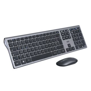 We Bundle Clavier Souris Sans Fil Connexion Bt Et 2.4ghz Aspect Alu, Connexion Multi Dispositif (jusqu'à 3 Appareils) ,