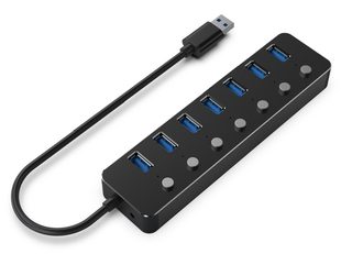 Gembird Uhb-u3p7p-01 Hub & Concentrateur Usb 3.2 Gen 1 (3.1 Gen 1) Type-a 5000 Mbit/s Noir