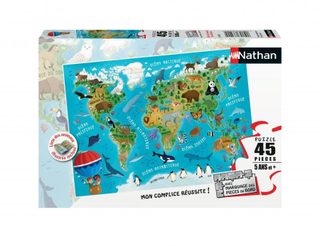 Puzzle Ravensburger Carte Du Monde Des Animaux 45 Pièces Multicolor