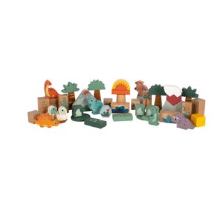 Blocs De Construction Smallfoot Dino 50 Pièces Jaune Bois