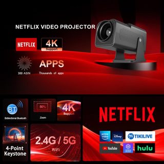 Mini Videoprojecteur 4k Android 12 Wifi Bluetooth Hd Portable 200 Pouces