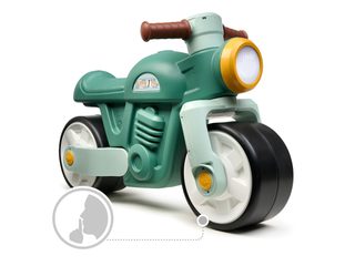 Draisienne Vintage Moto Verte Avec Larges Roues Silencieuses 1 À 3 Ans - Falk