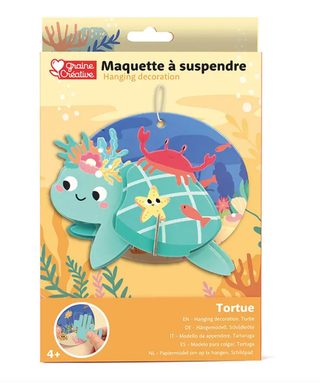 Maquette 3d Suspendue Graine_creative Tortue Multicolor Bois