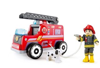 Camion De Pompiers Hape Taille L 20x11,7x15 Cm Multicolor Bois