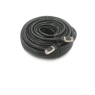 Câble Ethernet Rj45 Cat.6 Blindé F/utp Noir 20 M Lineaire