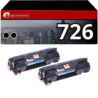 Pack Toner Compatible Canon 726 Noir Lot De 2