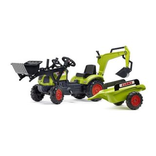 Tracteur À Pédales Claas Arion 410 Falk Avec Pelle, Remorque Et Klaxon Multicolore
