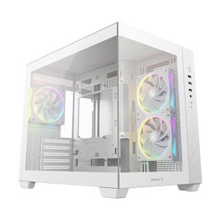Boîtier Pc - Cg330 - Mini Tour - Format Micro-atx - 3 Ventilateurs Argb Inclus - Blanc
