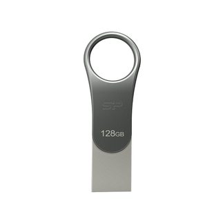 Silicon Power Mobile C80 Lecteur Usb Flash 128 Go Usb Type-a / Usb Type-c 3.2 Gen 1 (3.1 Gen 1) Titane