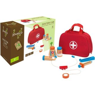 Jouéco Mallette De Médecin Avec Accessoires En Bois 8 Pièces