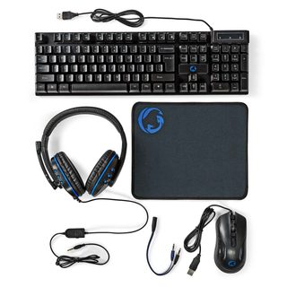 Nedis Gaming Combo Kit Clavier Souris Incluse Usb Qwerty Us International Noir