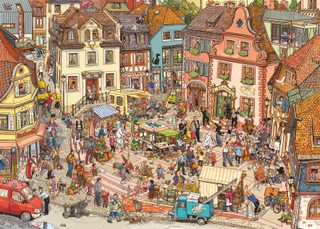 Heye Puzzle Market Place Cartoon 1000 Pièces Jouet Puzzle