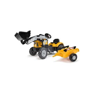Tractopelle Superbuilder Plastique Recyclé Jaune Noir Argent 162x42x53 Cm Falk
