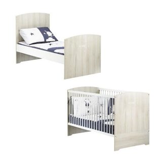 Sauthon Babyprice Lit Bebe Evolutif Little Big Bed Smile Hetre Cendre 140x70