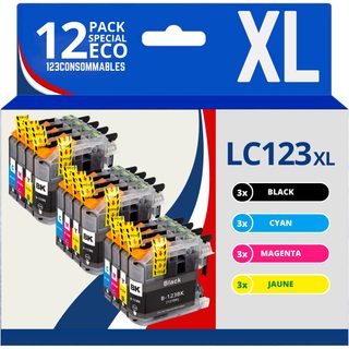 123consommables - Lc123 - Cartouches Compatibles Avec Brother Lc123xl Pour Imprimante Dcp-j132w J152