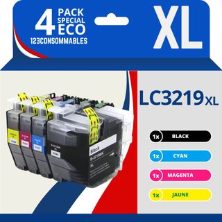 123consommables - Lc3219xl Cartouches Encre Compatible Avec Brother Lc3219xl Lc3219 Lc3217 Pour Brot