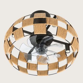 Ventilateur Plafond Brézana 48 Cm 7 Pales Abs Moteur Dc Lumière E14 Télécommande Farelek