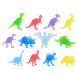 Figurines De Dinosaures Lumineux Johntoy - Set De 12 En Couleurs Sombres