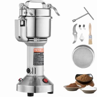 Vevor Moulin À Épices Électrique 750g 2000w, Inox, Type Droit, Céréales, Épices, Herbes, Poivres.
