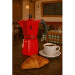 Cafetière Italienne Italexpress Aluminium Rouge 19x10.4xh20 Cm Pezzetti
