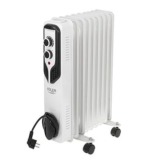 Adler Ad 7816 Appareil De Chauffage Extérieure Blanc 2000 W Chauffage Électrique À Bain D’huile