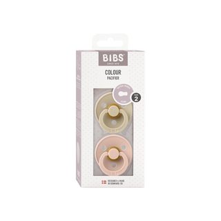 Tétine Bibs Colour Caoutchouc Naturel Vanilla Blush Taille 2 6-18 Mois Lot De 2