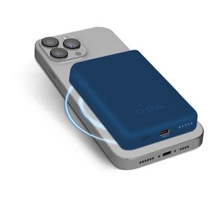 Sbs Tebb5000mag1cb Banque D'alimentation Électrique 5000 Mah Recharge Sans Fil Bleu