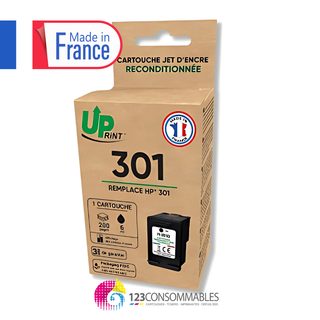 Uprint Cartouche D'encre Remanufacturée Hp 301 Noire – Remplace Ch561ee – Fabriquée En France