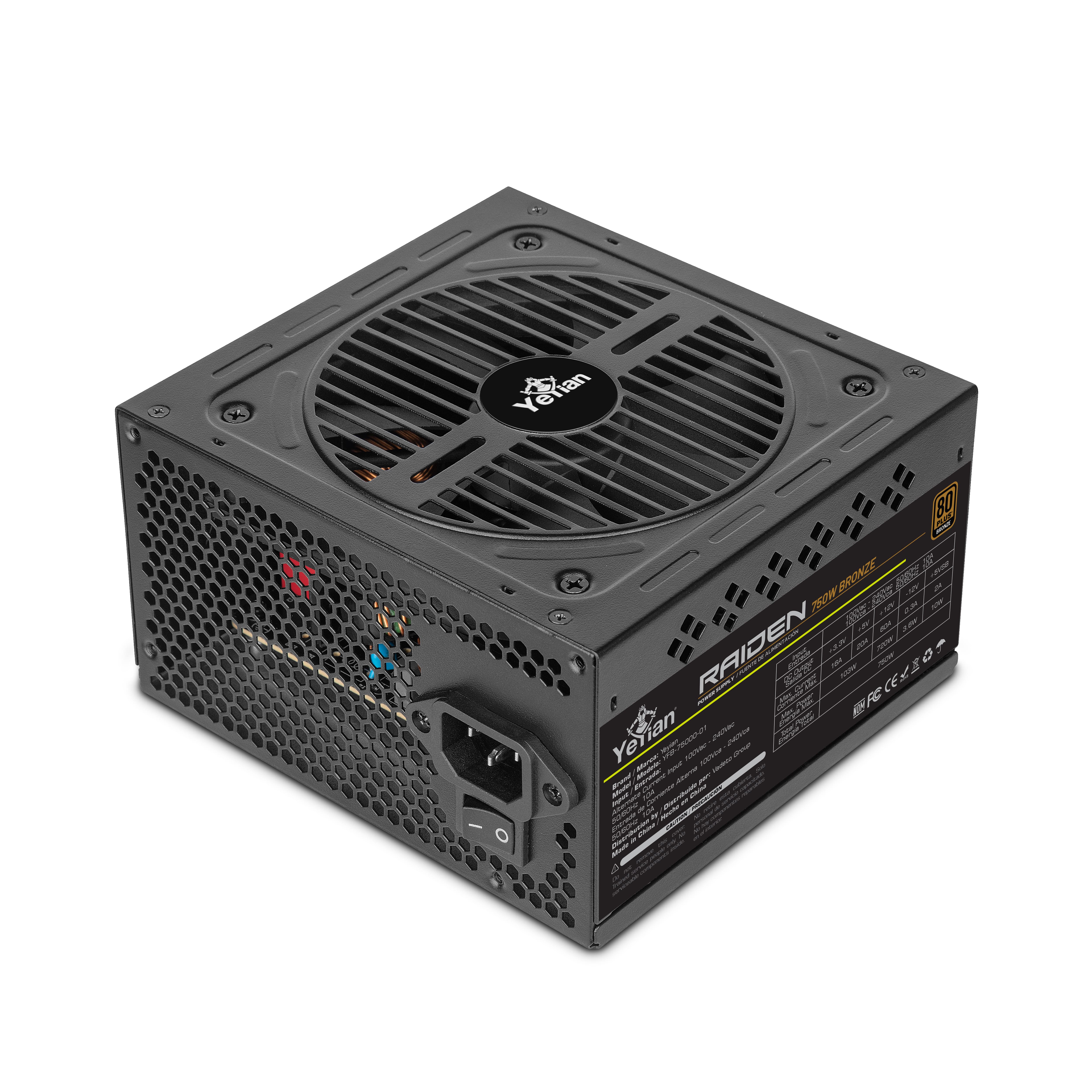 Alimentation Yeyian Raiden 750 W 80 Plus Bronze Noir