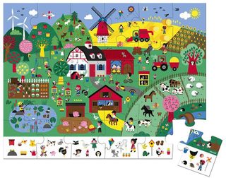 Puzzle Observation Juratoys-janod 54x41 Cm 24 Pièces Multicolor Bois