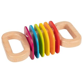 Goki Hochet En Bois Arc-en-ciel Jouet Bébé Certifié Fsc