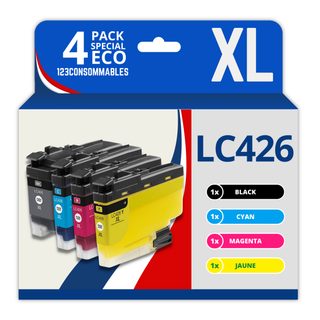 123consommables - Lc426xl - Pack 4 Cartouches Compatibles Avec Brother Lc 426 Lc426xl Pour Brother M