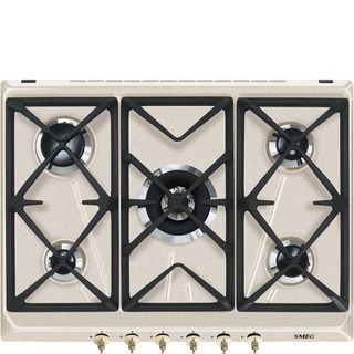 Smeg Srv876avogh2 Plaque Avoine Intégré 75 Cm Gaz 5 Zone(s)