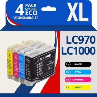 Pack Compatible Brother Lc970/lc1000, 4 Cartouches